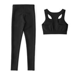 Load image into Gallery viewer, Black &amp; Gold Padded Sports Bra &amp; Leggings - AOP
