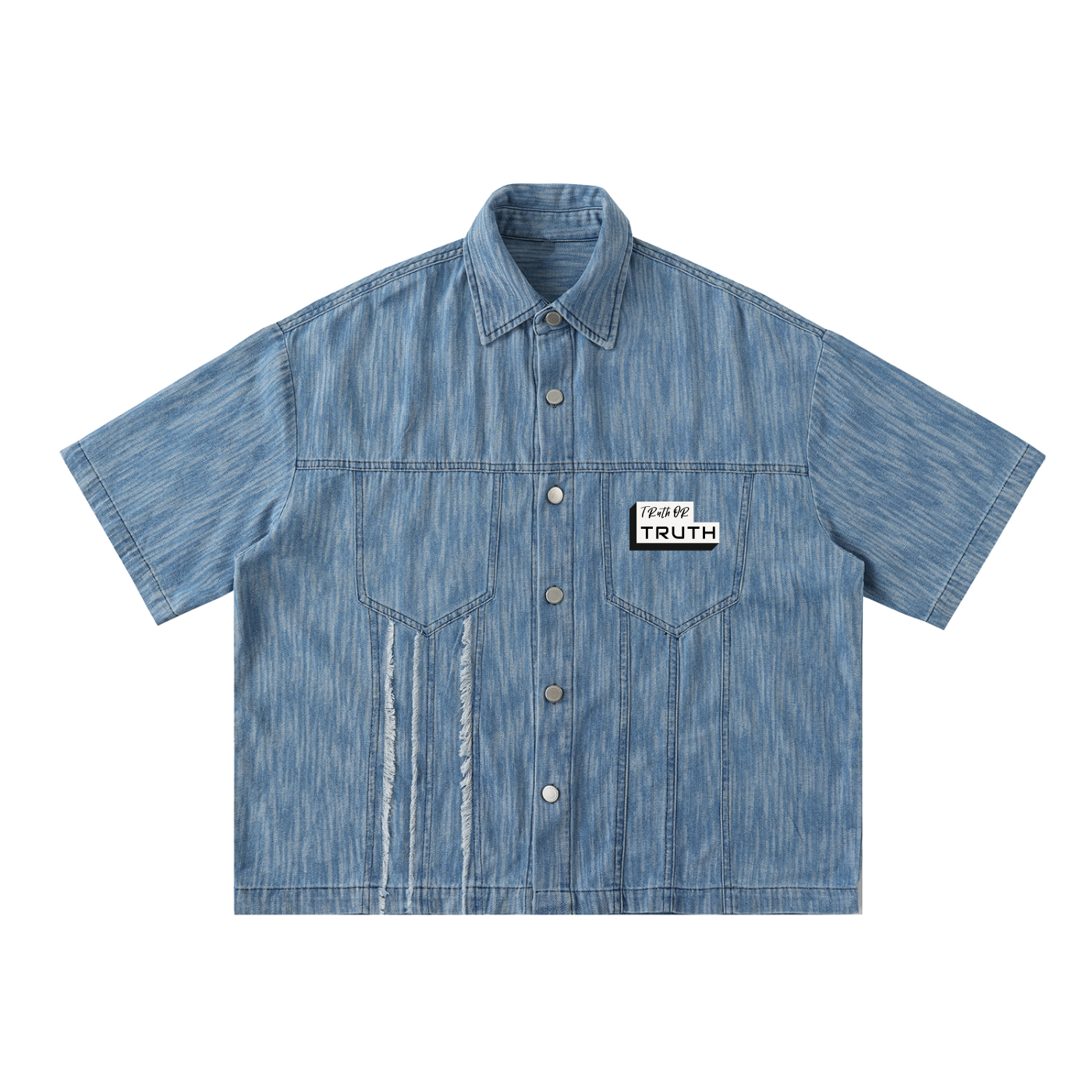 TruthorTruth Distressed Wash Short-Sleeve Shirt