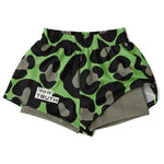Load image into Gallery viewer, Green Leopard Print Women&#39;s 2-in-1 Shorts - AOP
