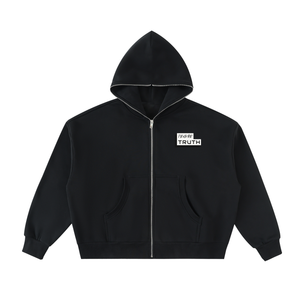 Find What Makes You Happy Fleeced Full-Zip Boxy Hoodie