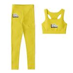 Load image into Gallery viewer, Yellow Padded Sports Bra &amp; Leggings - AOP
