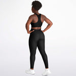 Load image into Gallery viewer, Black &amp; Gold Padded Sports Bra &amp; Leggings - AOP
