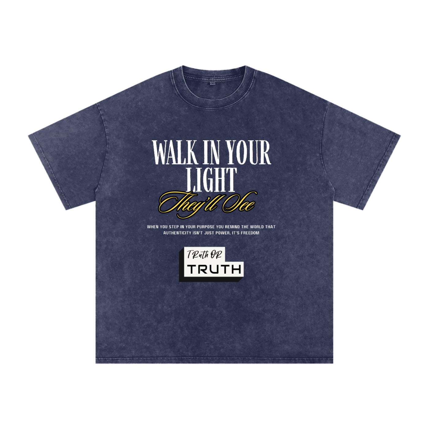 Walk In Your Light Snow Washed Oversized Cotton T-Shirt