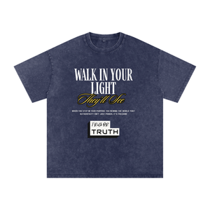 Walk In Your Light Snow Washed Oversized Cotton T-Shirt