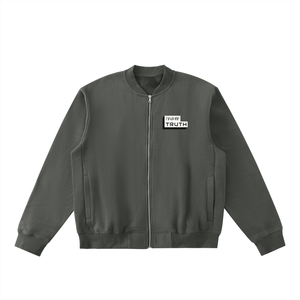 Truthortruth Essential Zip-Up Fleeced Varsity Jacket
