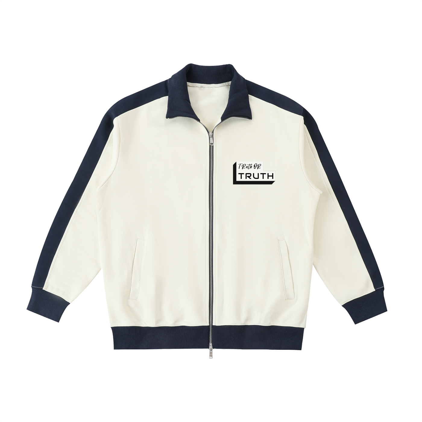 Truthortruth Contrast Trim Stand Collar Jacket
