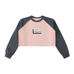 Load image into Gallery viewer, TruthorTruth Raw-Hem Color-Block Raglan Crop Sweatshirt
