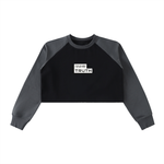 Load image into Gallery viewer, TruthorTruth Raw-Hem Color-Block Raglan Crop Sweatshirt
