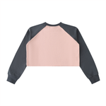 Load image into Gallery viewer, TruthorTruth Raw-Hem Color-Block Raglan Crop Sweatshirt
