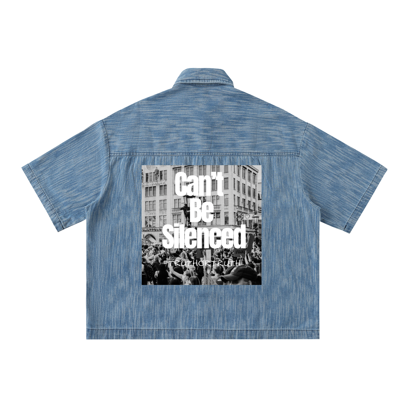 TruthorTruth Distressed Wash Short-Sleeve Shirt