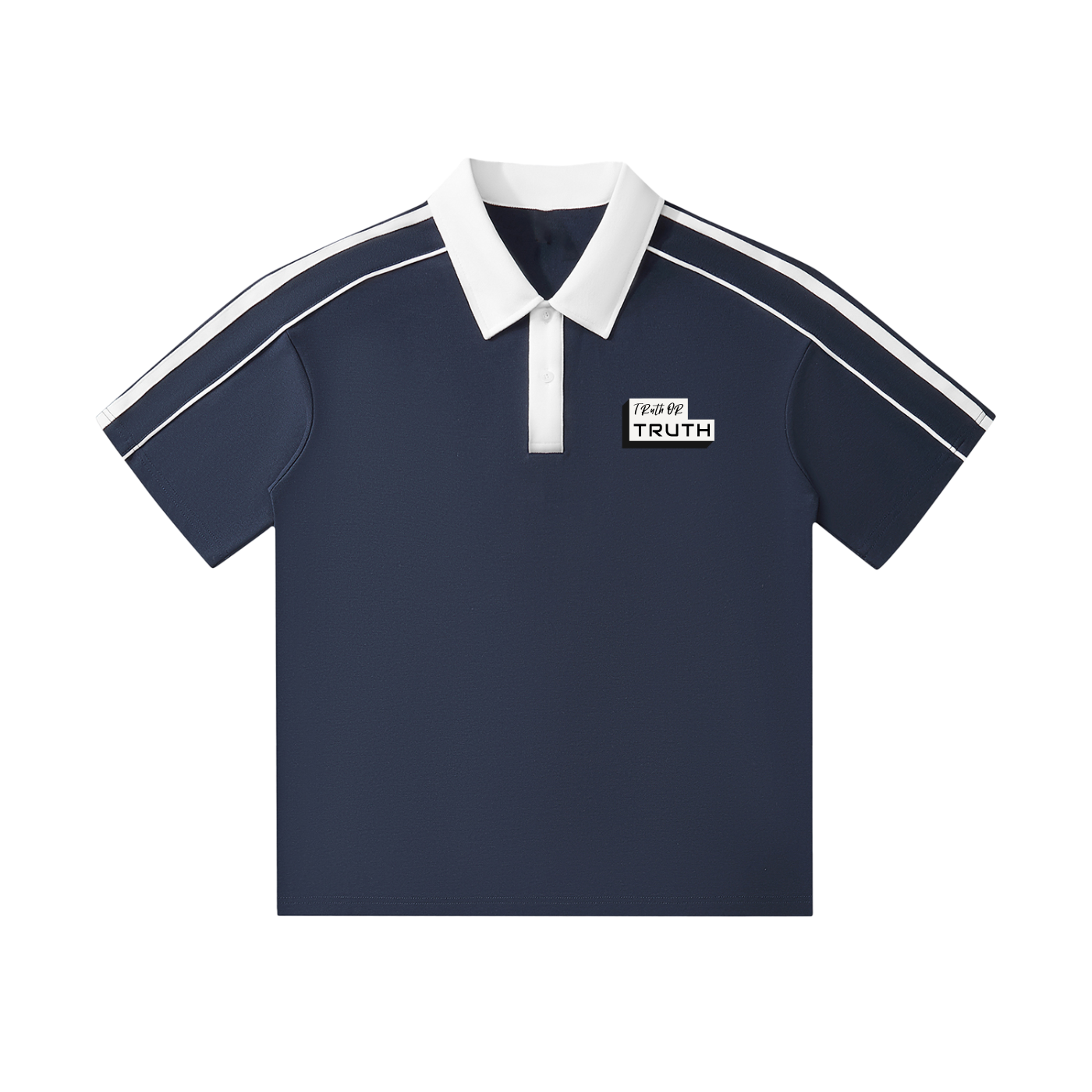 TruthorTruth Contrast Collar Short-Sleeve Polo Shirt