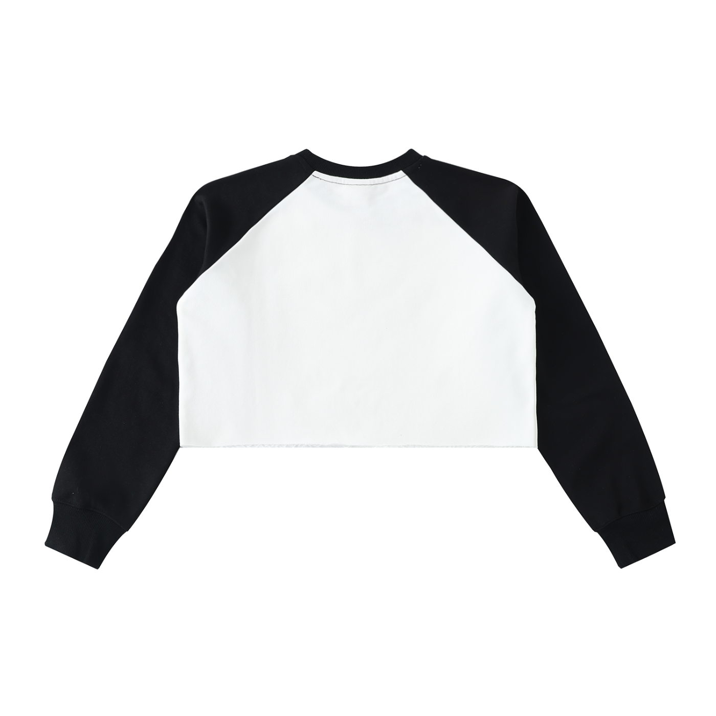 TruthorTruth Raw-Hem Color-Block Raglan Crop Sweatshirt