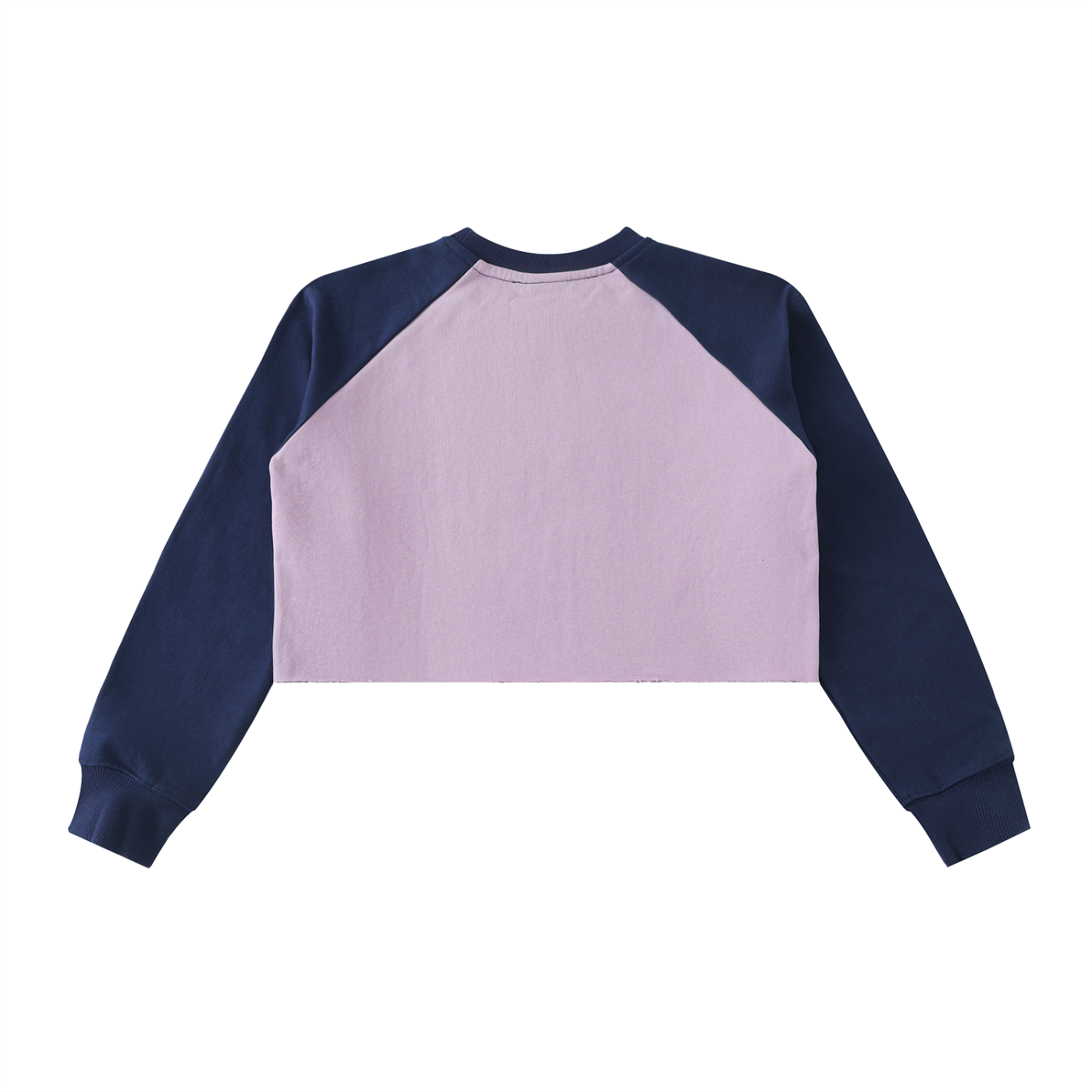TruthorTruth Raw-Hem Color-Block Raglan Crop Sweatshirt