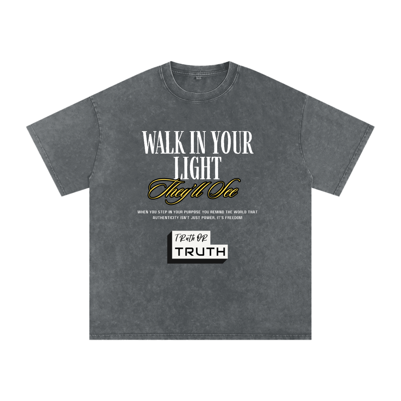 Walk In Your Light Snow Washed Oversized Cotton T-Shirt