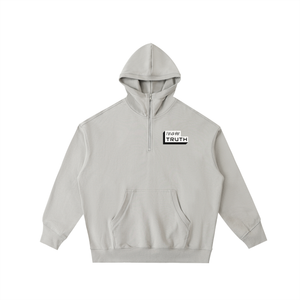 Truthortruth Big Hood Half-Zip Fleece Hoodie