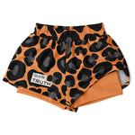 Load image into Gallery viewer, Orange Leopard Print Women&#39;s 2-in-1 Shorts - AOP
