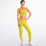 Load image into Gallery viewer, Yellow Padded Sports Bra &amp; Leggings - AOP
