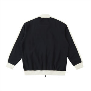 Truthortruth Contrast Trim Stand Collar Jacket