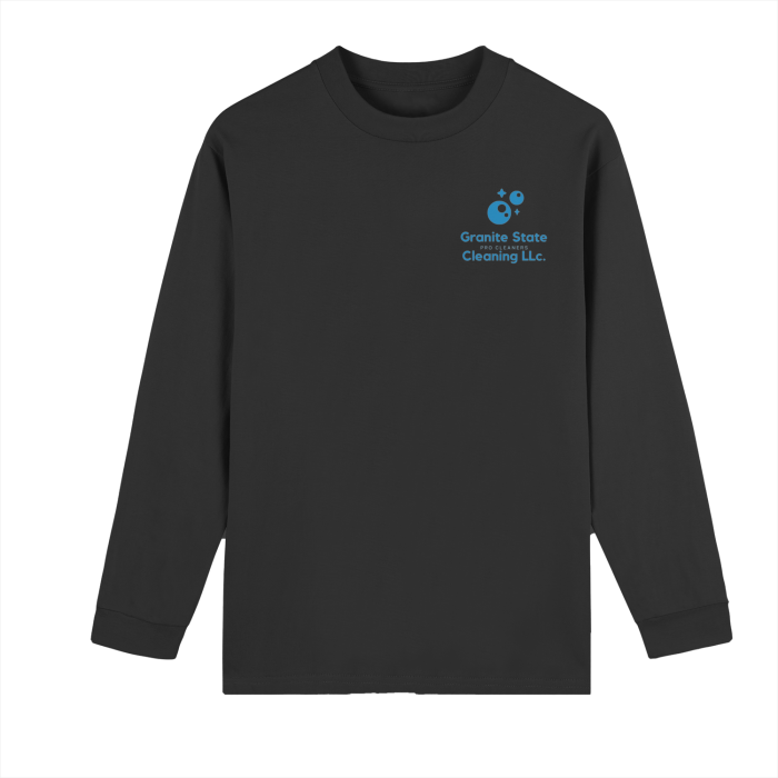 Granite State Cleaning Unisex Crew Neck 270g Heavyweight 100% Cotton Drop Shoulder Long Sleeve Shirt