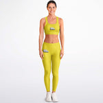 Load image into Gallery viewer, Yellow Padded Sports Bra &amp; Leggings - AOP

