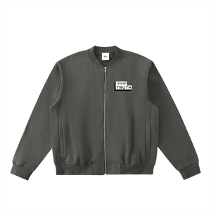 Truthortruth Essential Zip-Up Fleeced Varsity Jacket