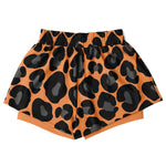 Load image into Gallery viewer, Orange Leopard Print Women&#39;s 2-in-1 Shorts - AOP
