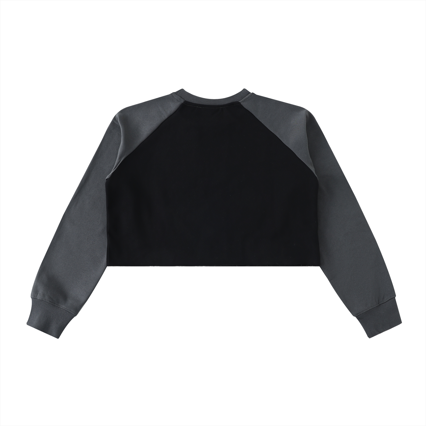 TruthorTruth Raw-Hem Color-Block Raglan Crop Sweatshirt