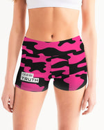 Load image into Gallery viewer, Pink Camo Women&#39;s All-Over Print Mid-Rise Yoga Shorts
