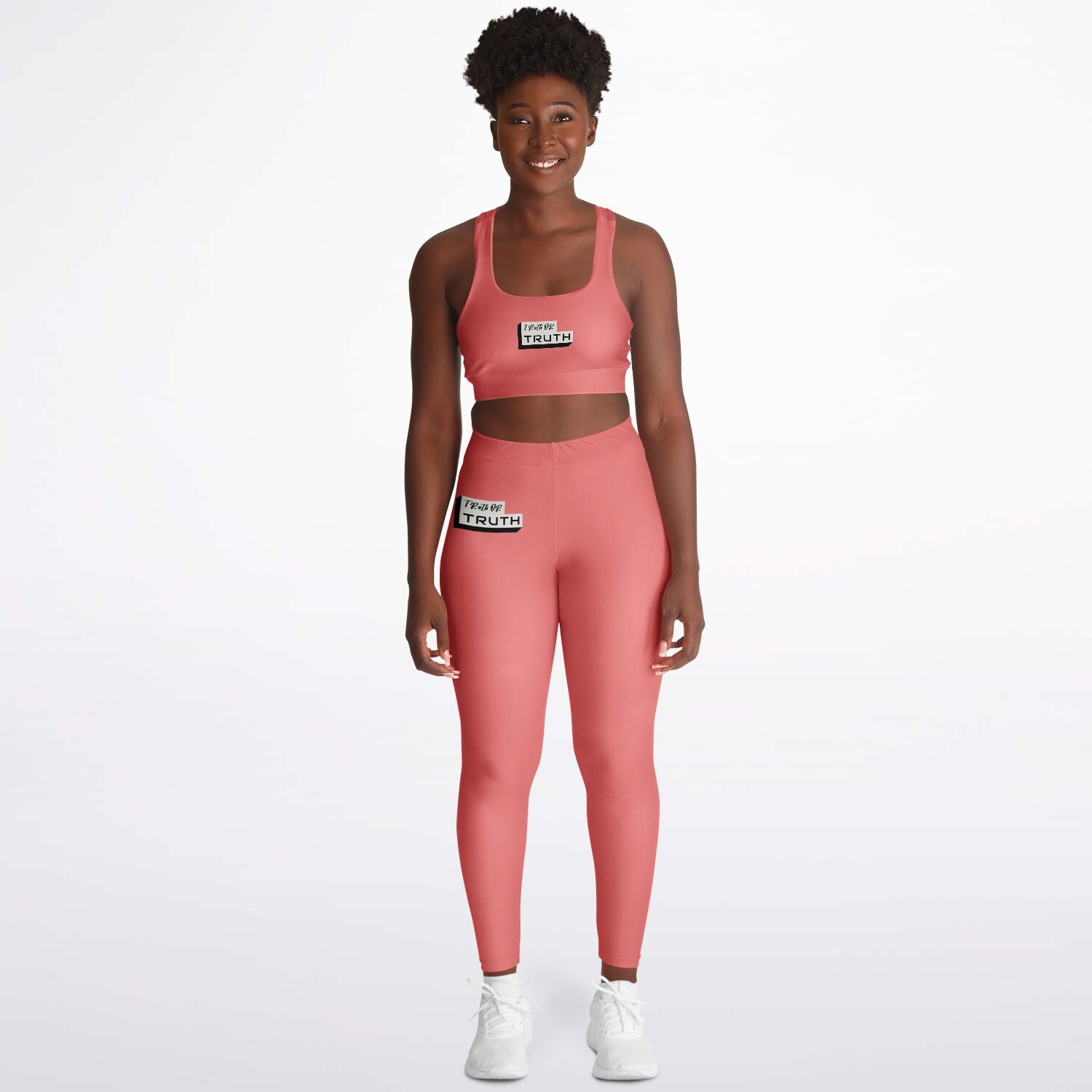 Coral Padded Sports Bra & Leggings - AOP
