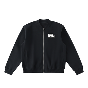 Truthortruth Essential Zip-Up Fleeced Varsity Jacket