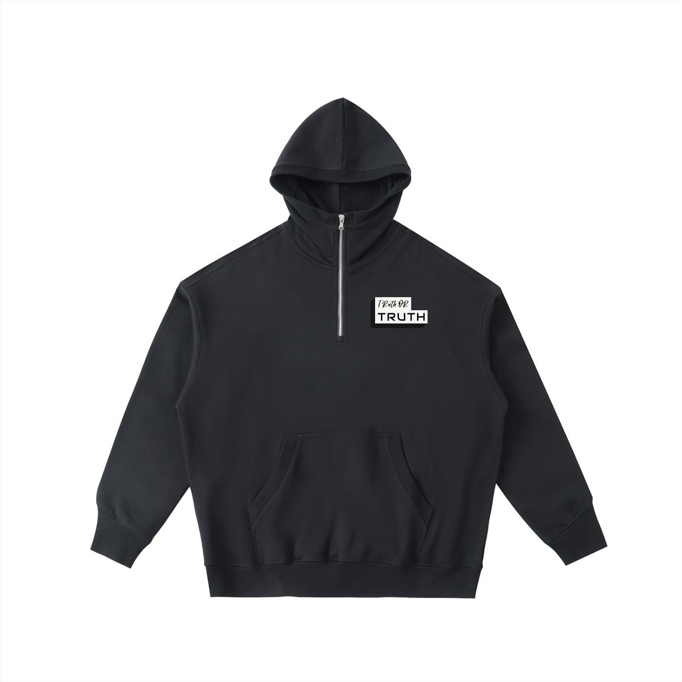 Truthortruth Big Hood Half-Zip Fleece Hoodie