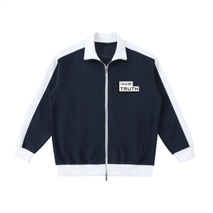Truthortruth Contrast Trim Stand Collar Jacket