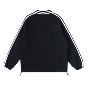 TruthorTruth Contrast Striped Lapel Collar Sweatshirt