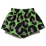 Load image into Gallery viewer, Green Leopard Print Women&#39;s 2-in-1 Shorts - AOP
