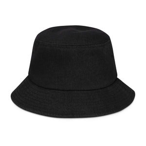 Black and Gold Logo Denim bucket hat