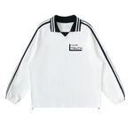 Load image into Gallery viewer, TruthorTruth Contrast Striped Lapel Collar Sweatshirt
