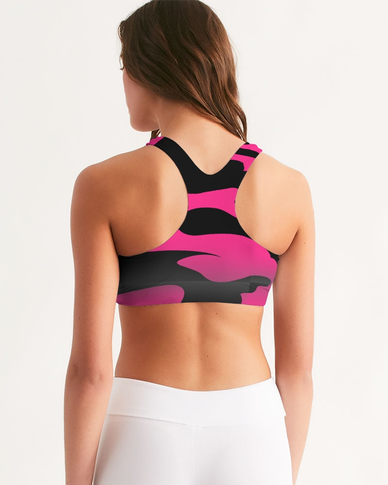 Pink Camo Women's All-Over Print Seamless Sports Bra
