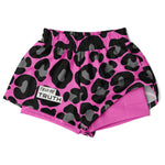 Load image into Gallery viewer, Pink Leopard Print Women&#39;s 2-in-1 Shorts - AOP
