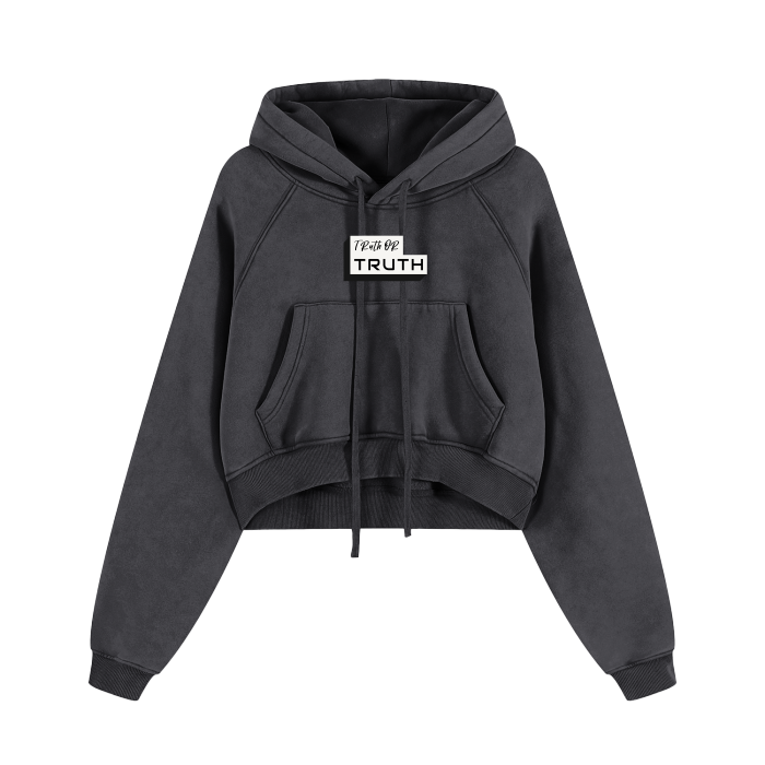 Cropped Zip-Through Hoodie #RU0075 – TruthorTruth Cropped Zip-Through Hoodie #RU0075 – TruthorTruth