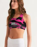 Load image into Gallery viewer, Pink Camo Women&#39;s All-Over Print Seamless Sports Bra
