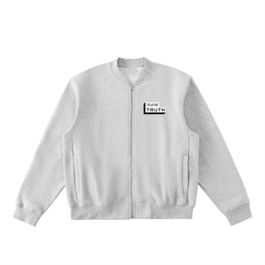 Truthortruth Essential Zip-Up Fleeced Varsity Jacket