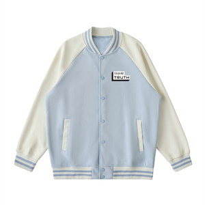 Truthortruth Two Tone Raglan Sleeve Varsity Jacket