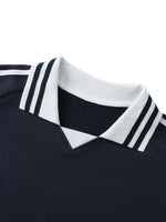 Load image into Gallery viewer, TruthorTruth Contrast Striped Lapel Collar Sweatshirt
