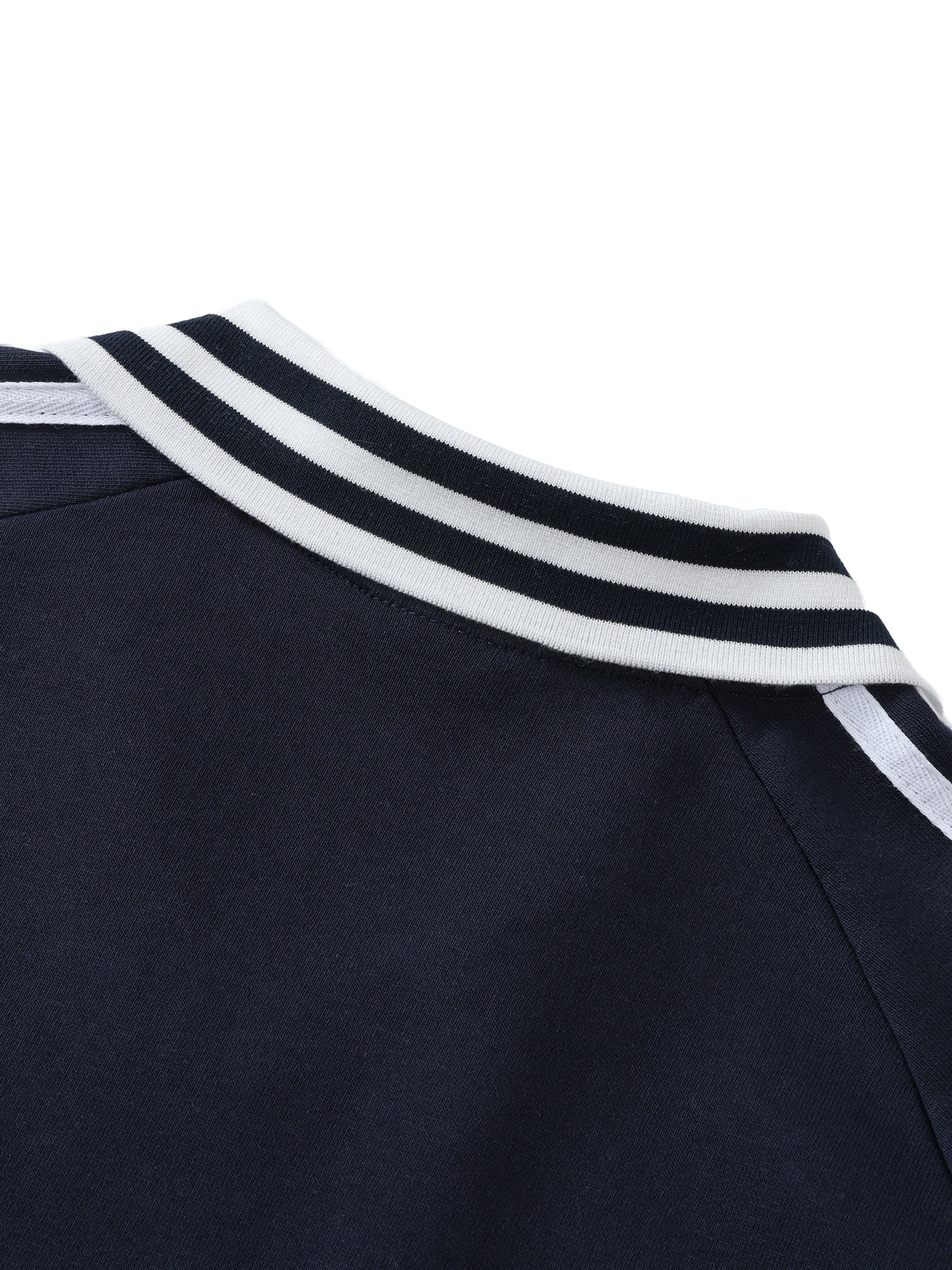 TruthorTruth Contrast Striped Lapel Collar Sweatshirt