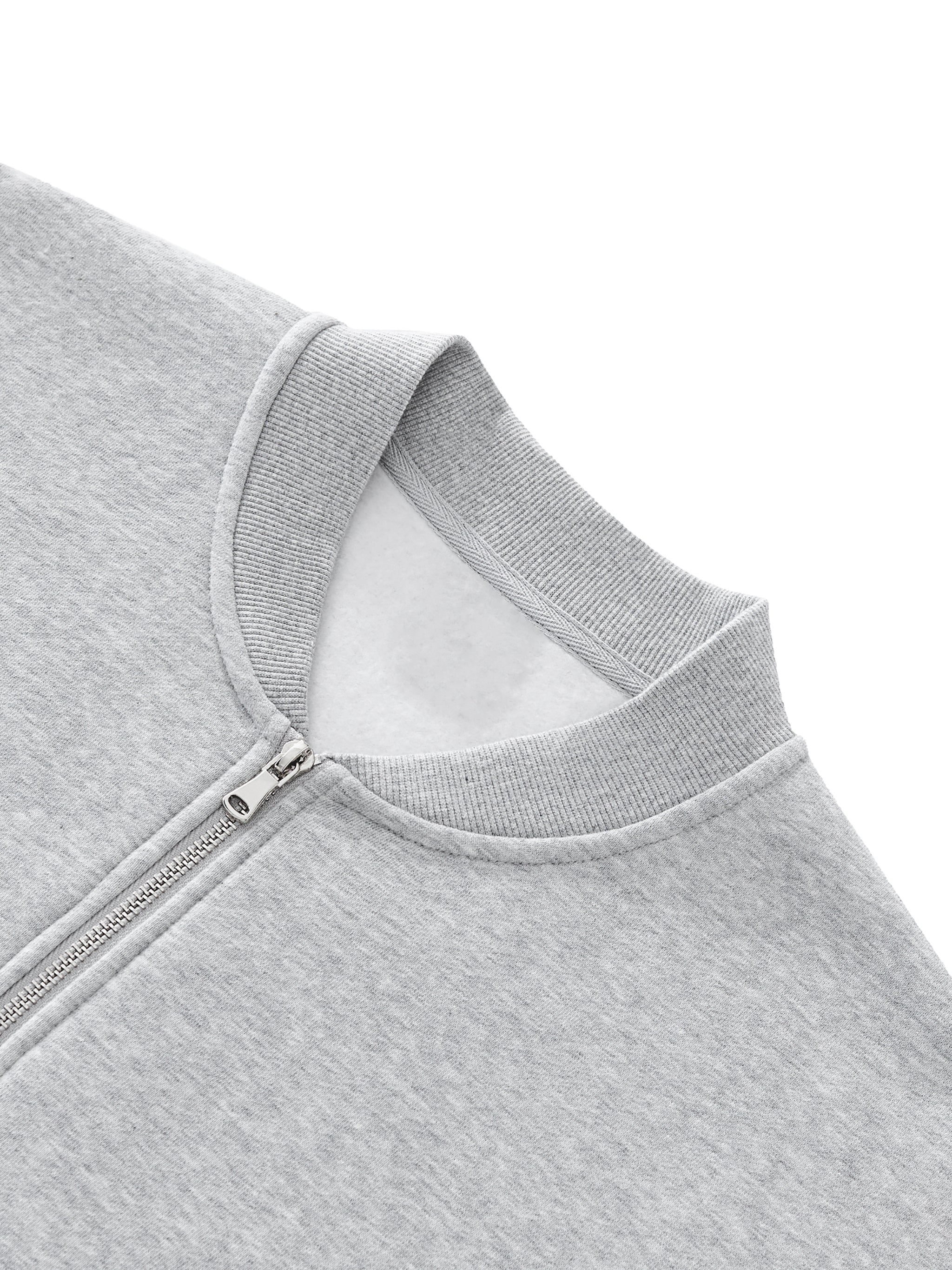 Truthortruth Essential Zip-Up Fleeced Varsity Jacket