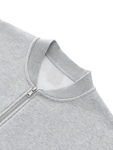 Truthortruth Essential Zip-Up Fleeced Varsity Jacket