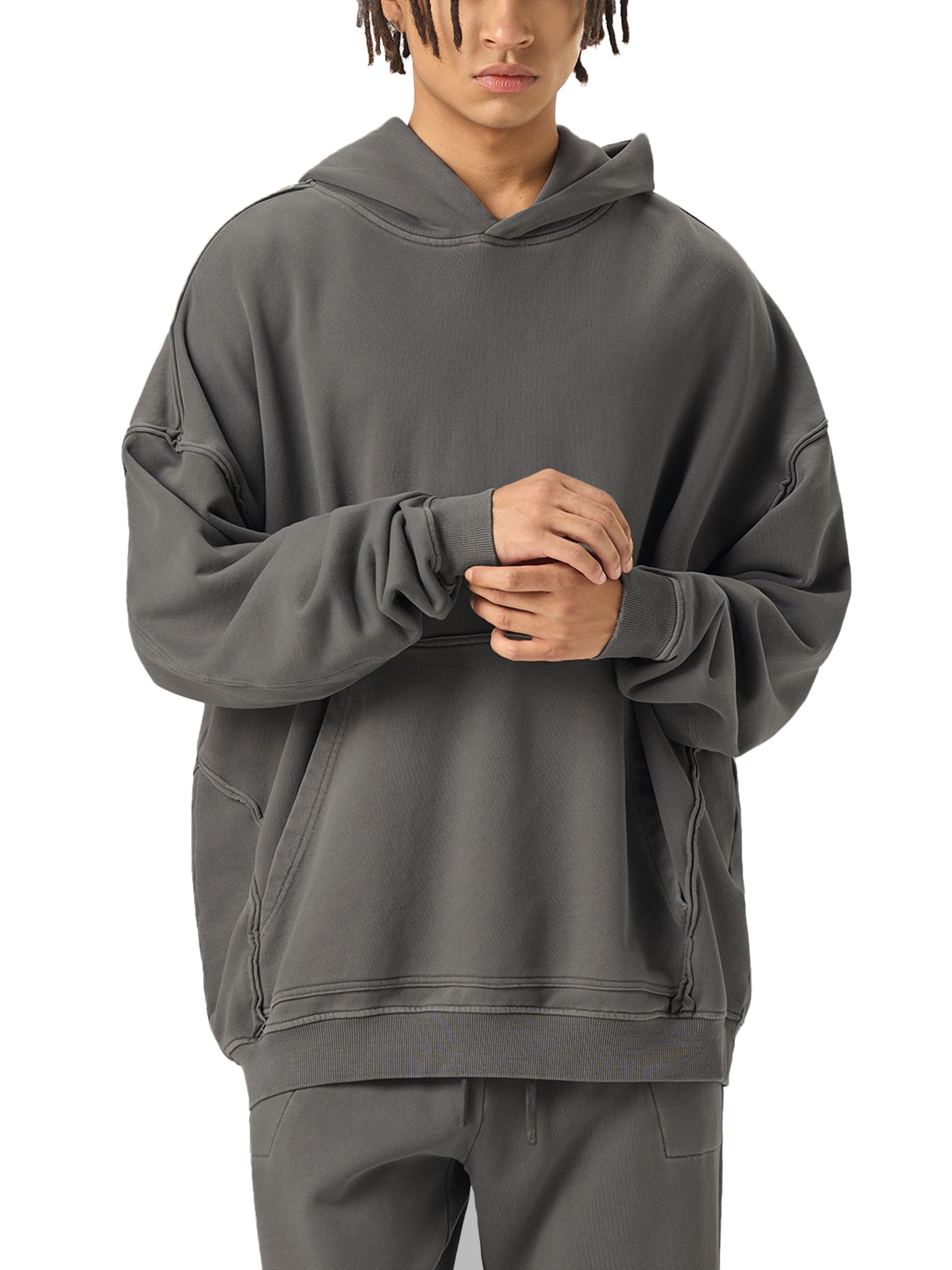 Truthortruth Raw-Seam Enzyme Washed Hoodie