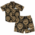 Load image into Gallery viewer, Black &amp; Gold Short Set
