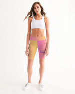 Load image into Gallery viewer, Pink Gradient Women&#39;s Mid-Rise Bike Shorts
