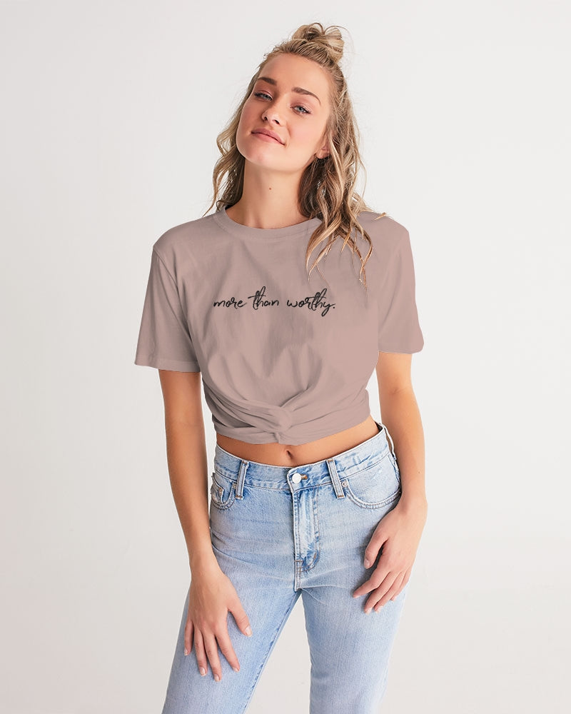 More Than Worthy X TruthorTruth Women's Twist-Front Cropped Tee